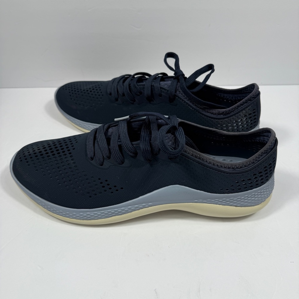 Crocs LiteRide 360 Pacer Navy Blue Gray Men’s 12 Lace Up Low Top Waterproof - Picture 3 of 7